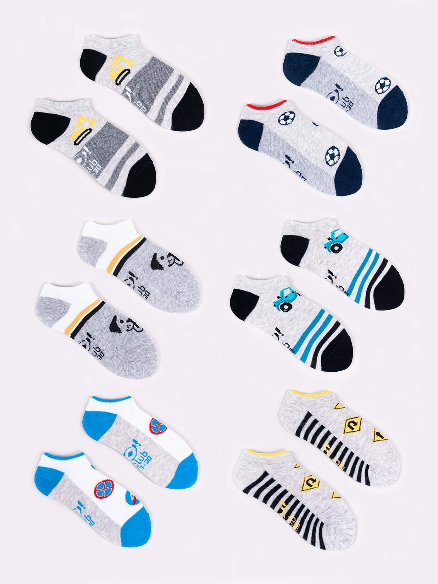 Levně Chlapecké kotníkové bavlněné ponožky Vzory Barvy Vícebarevné 1719 model 17179185 - Yoclub