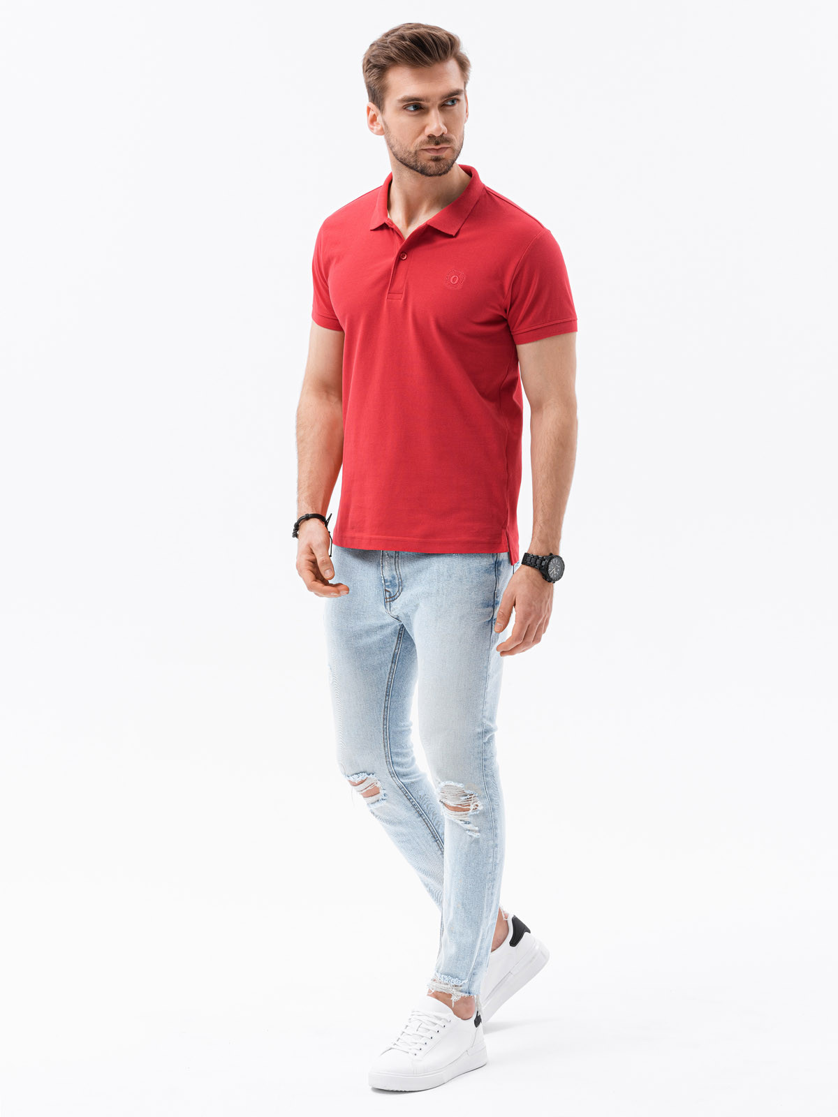 Ombre Polo trička S1374 Červená XL