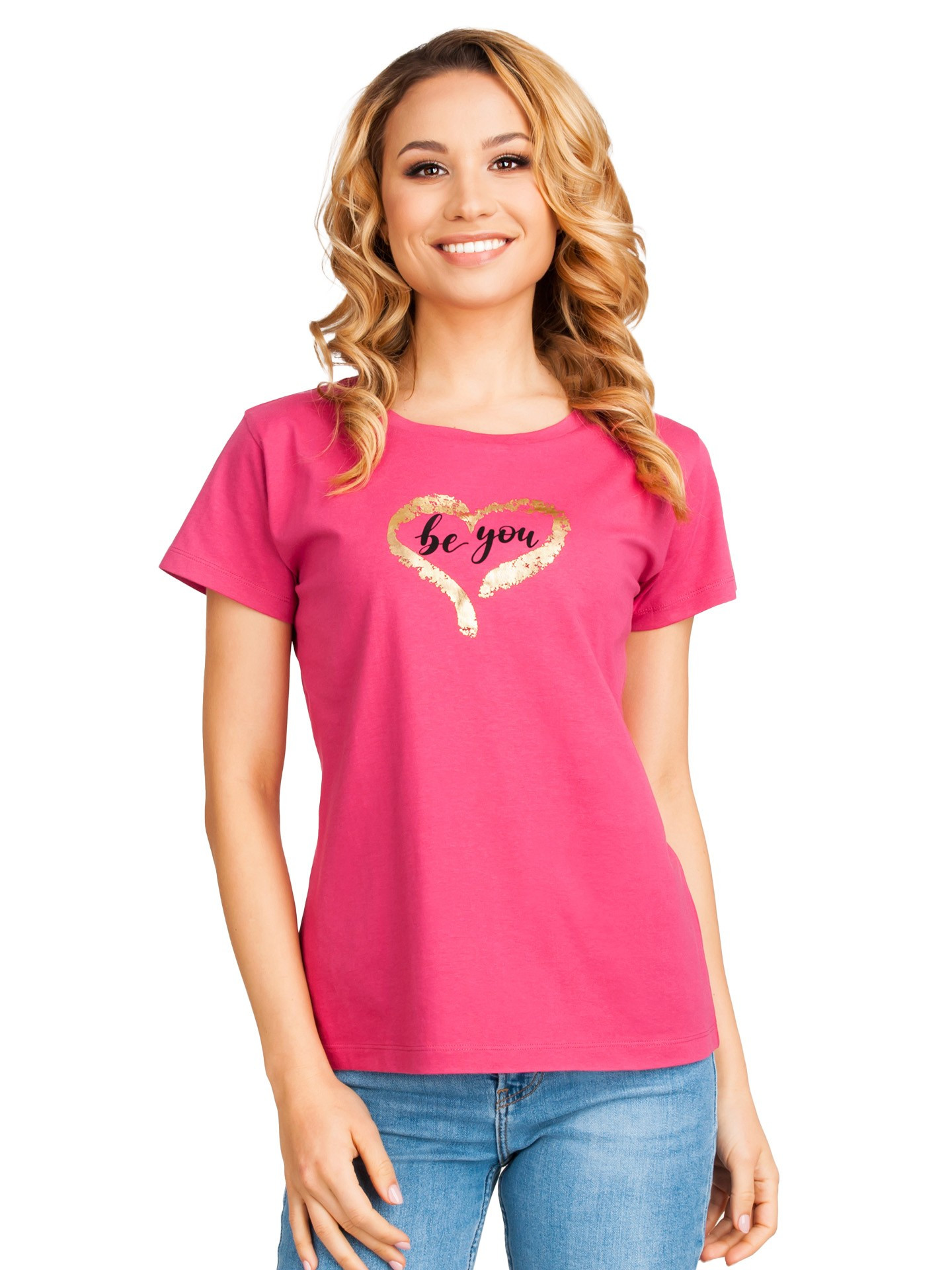 Bavlněné tričko model 17399948 Pink S - Yoclub