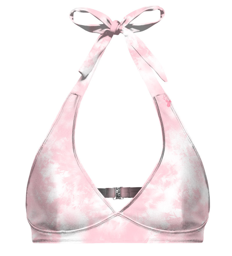 Aloha From Deer Pinky Tie Dye Halter Neck Bikini Top BTH AFD848 Pink XS