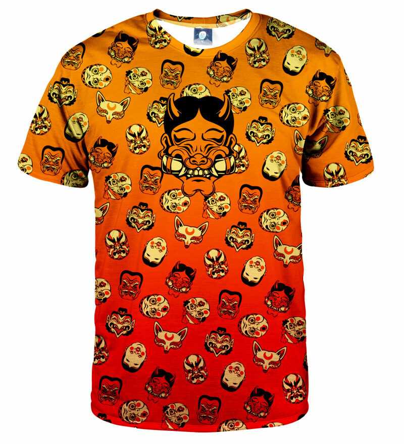 Aloha From Deer Kabuki Mask Burning T-Shirt TSH AFD924 Orange XXL