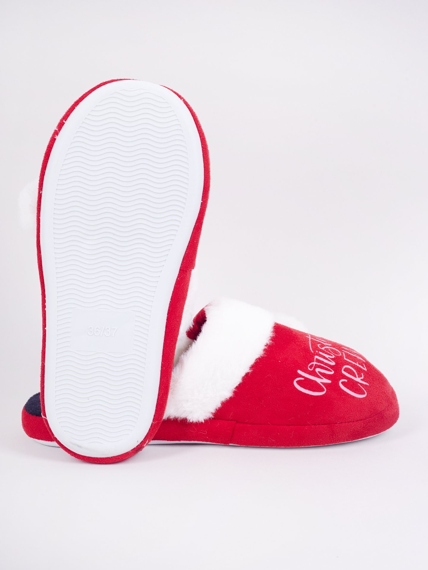 Yoclub Dámské vánoční pantofle OKL-X109K-3200 Red 36-37