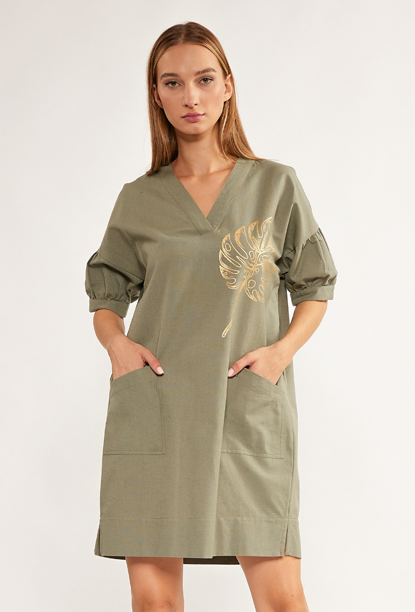 Monnari Šaty Mini šaty s ozdobným vzorem Bottle Green 42