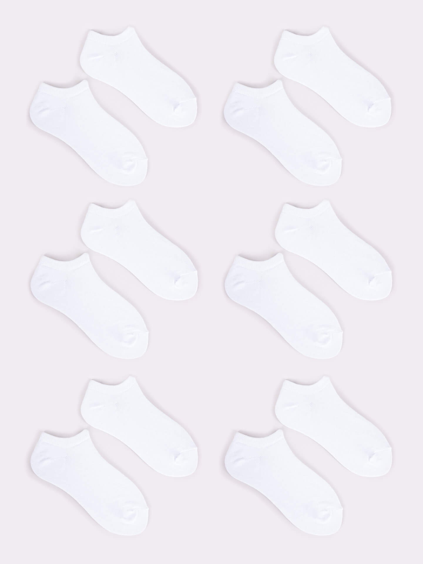 Yoclub 6Pack Základní kotníkové bílé ponožky SKS-0064U-0100-002 White 39-42