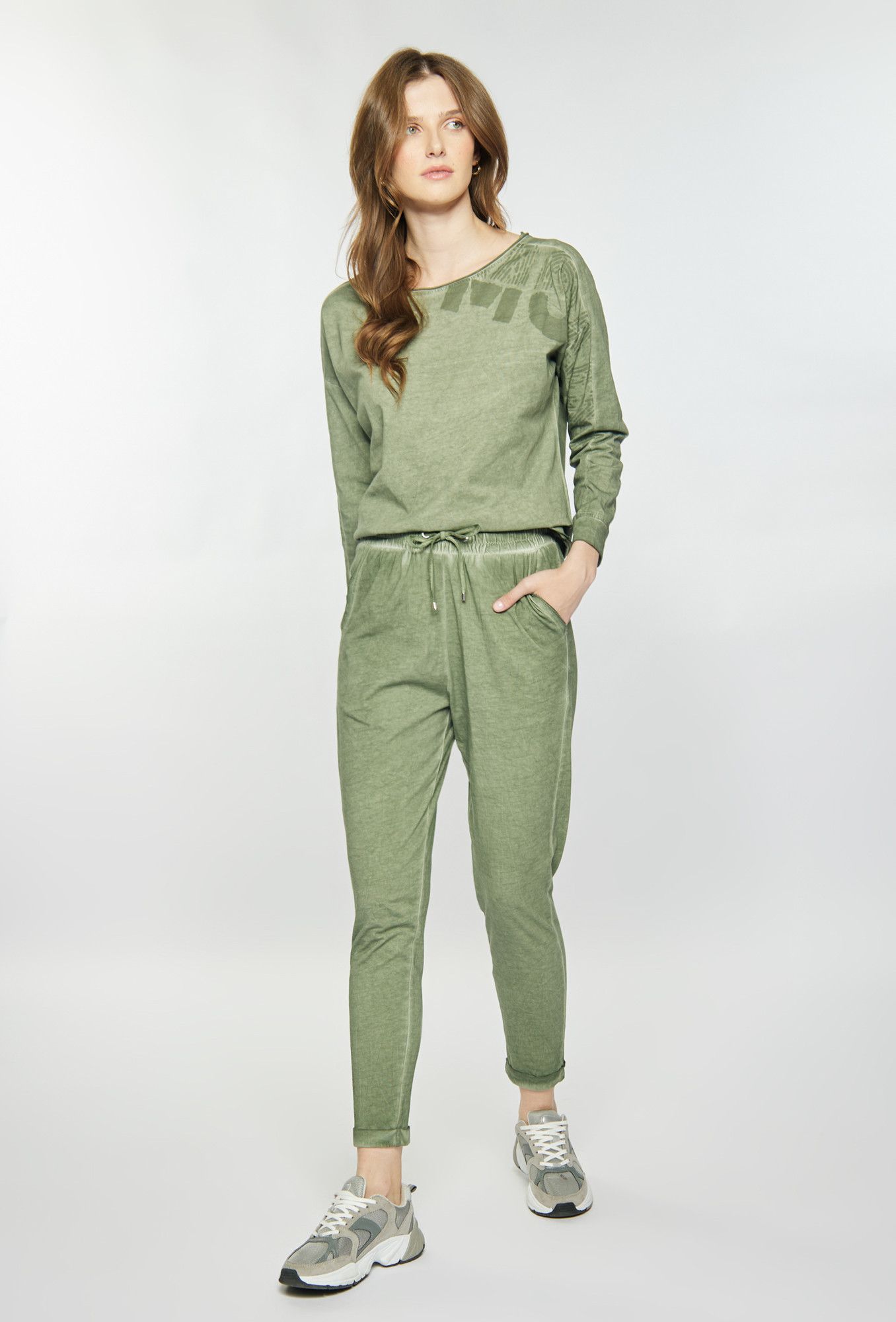 Kalhoty Monnari Tepláky s pracím efektem Zelená 2XL