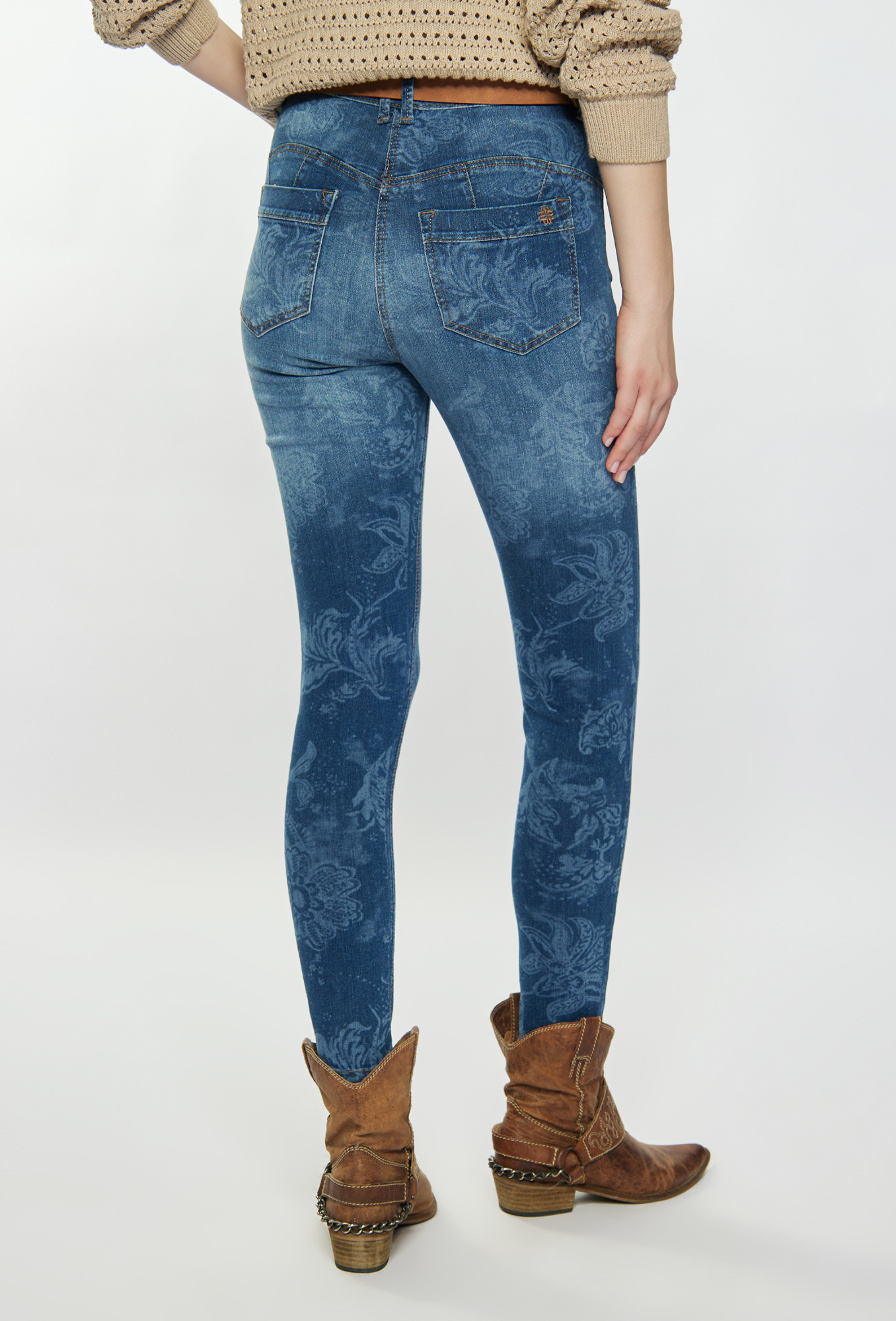 Monnari Jeans Vzorované džíny modré 38