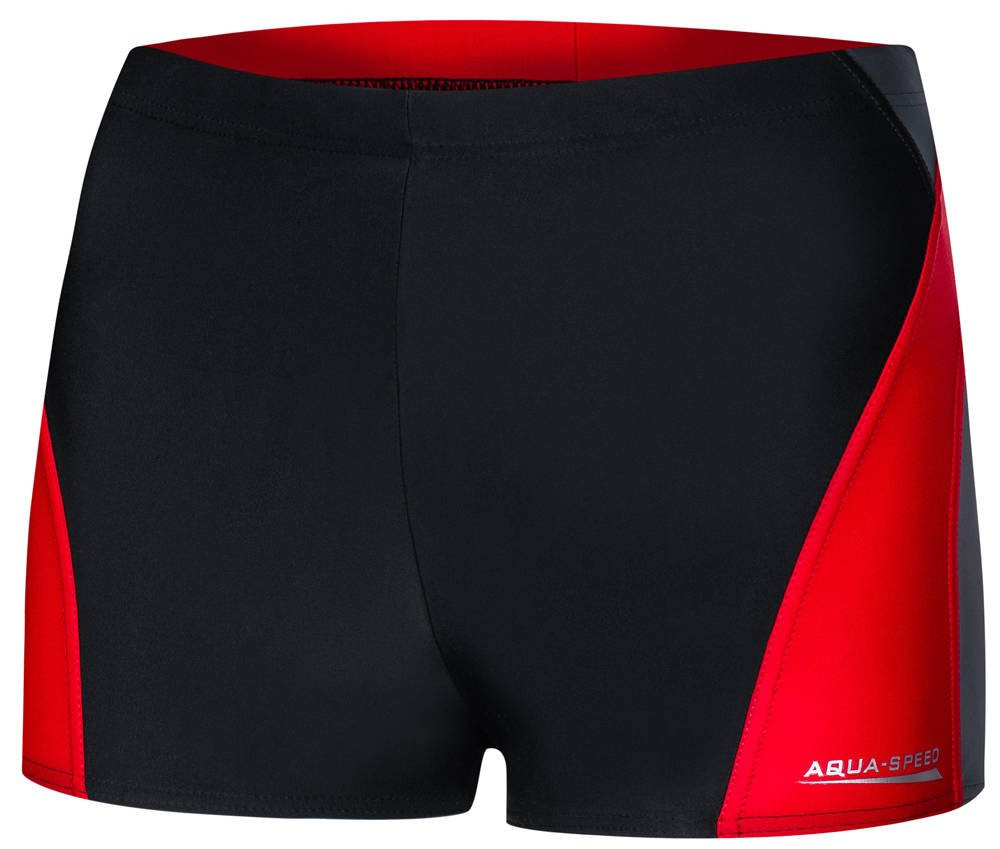 Plavecké šortky AQUA SPEED Alex Black/Red/Grey Pattern 136 L