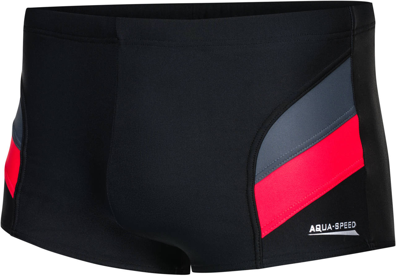 AQUA SPEED Plavecké šortky Aron Black/Red/Grey Pattern 16 XXL