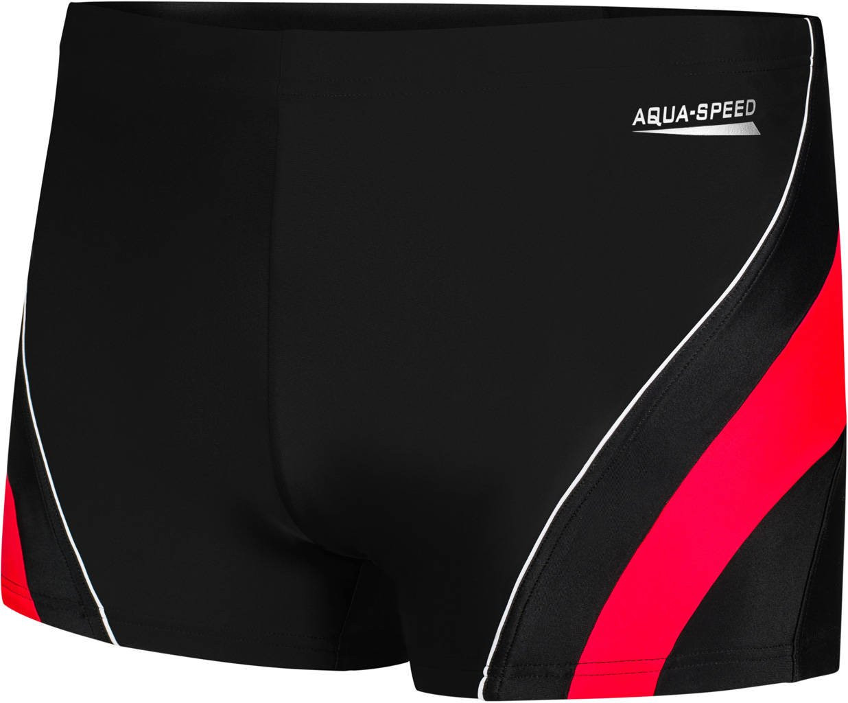 AQUA SPEED Plavecké šortky Dennis Black/Red Pattern 16 L