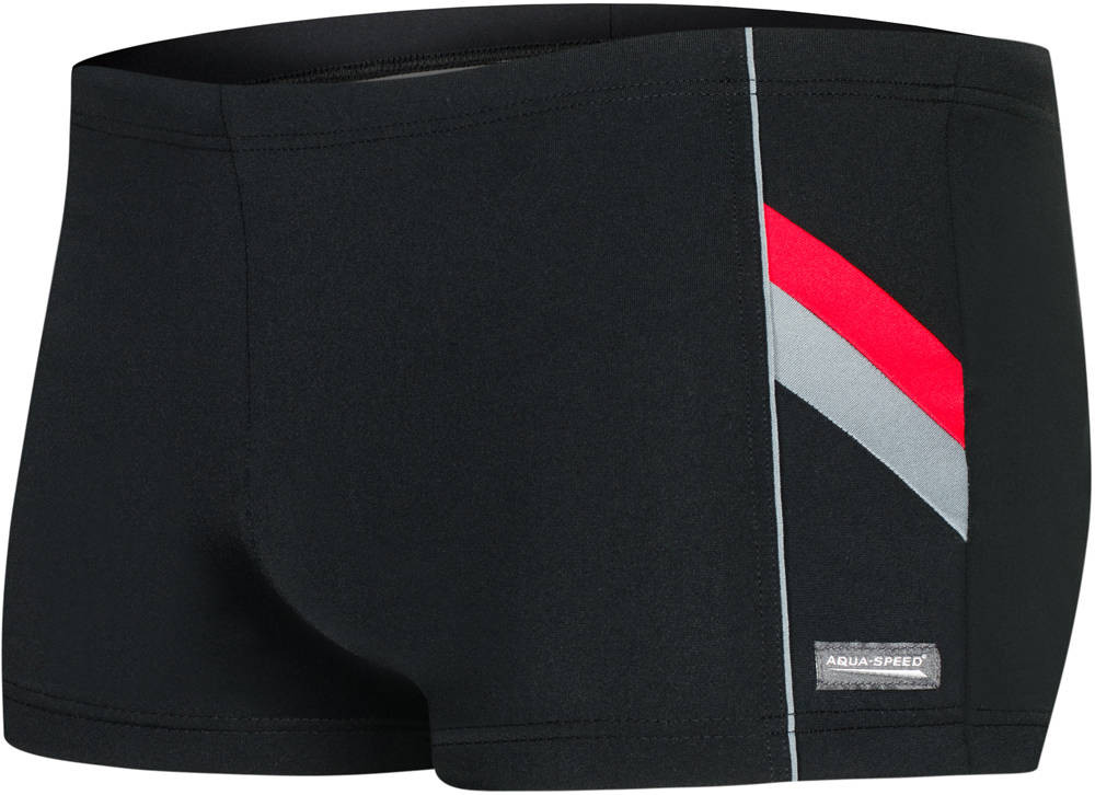 AQUA SPEED Plavecké šortky Ricardo Black/Red/Grey Pattern 136 XXL