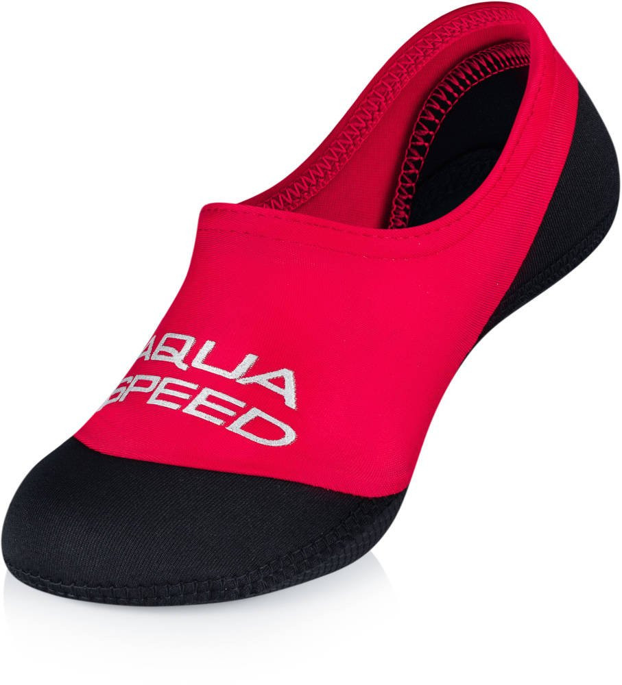 Levně AQUA SPEED Ponožky na plavání Neo Red/Black Pattern 31 30-31