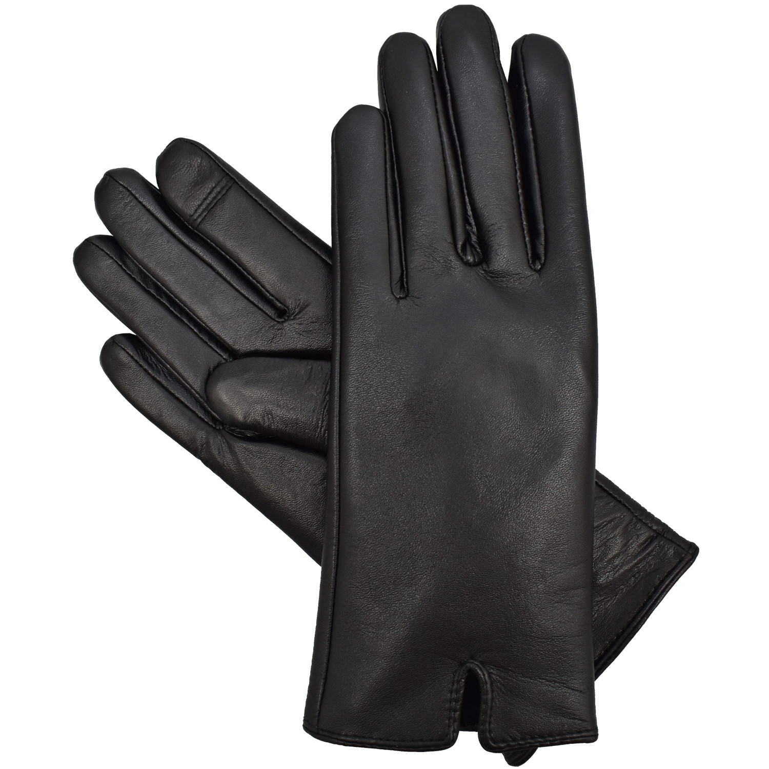 Dámské kožené antibakteriální rukavice model 16627204 Black L - Semiline