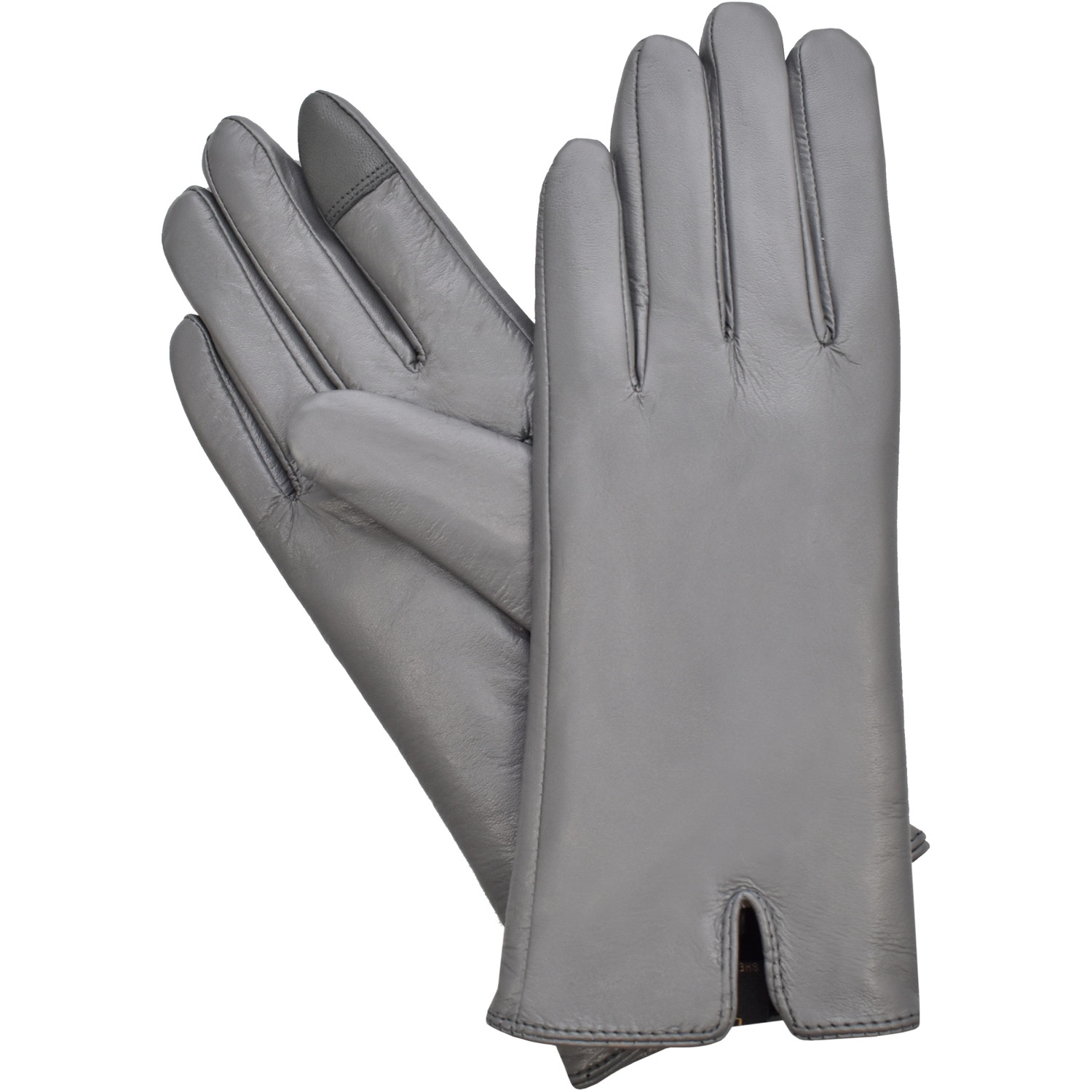 Semiline Dámské kožené antibakteriální rukavice P8201 Grey XL