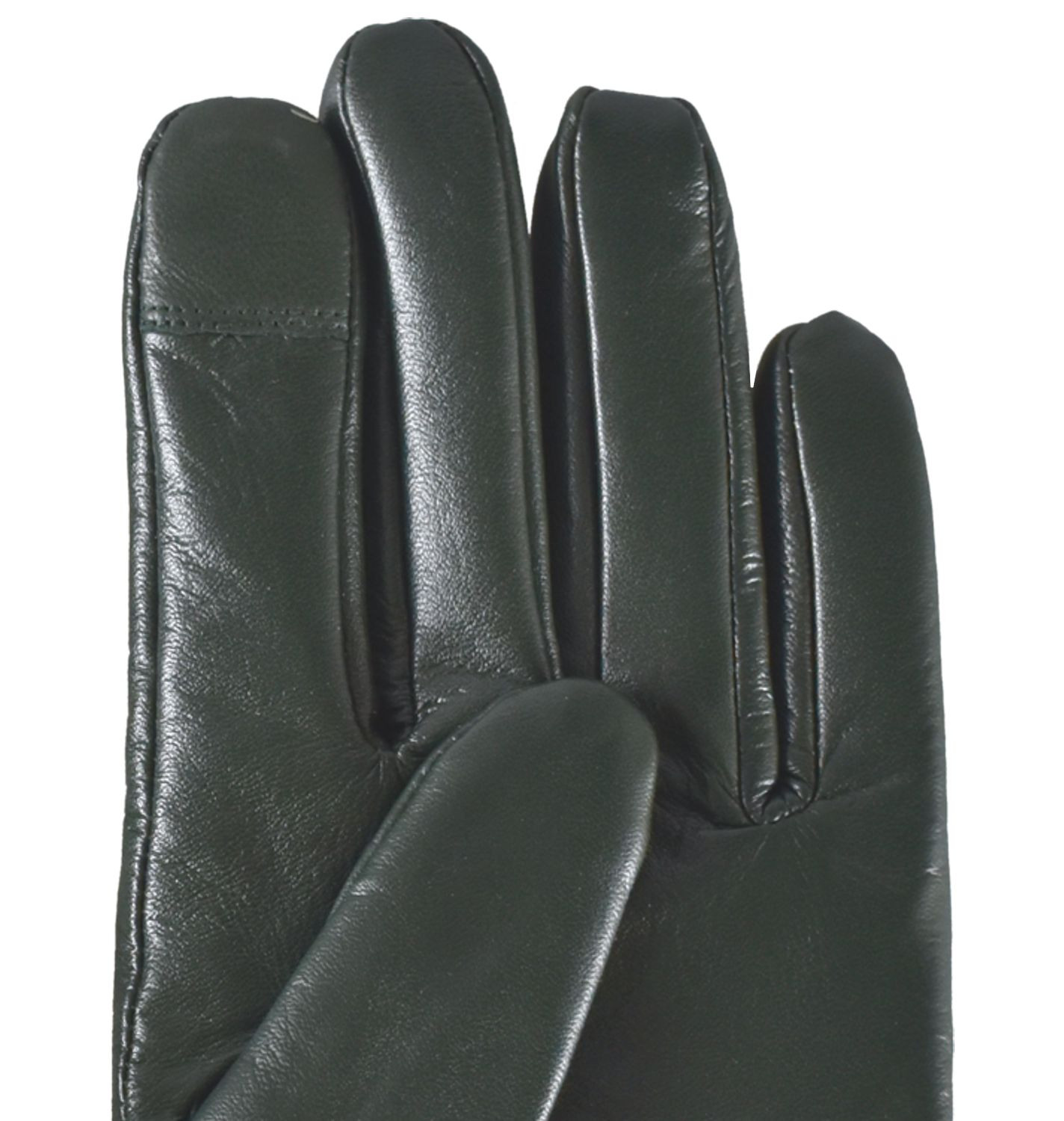 Semiline Dámské kožené antibakteriální rukavice P8202 Green L