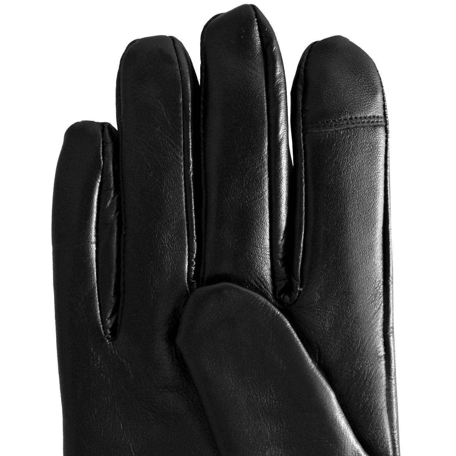 Semiline Dámské kožené antibakteriální rukavice P8207 Black XL