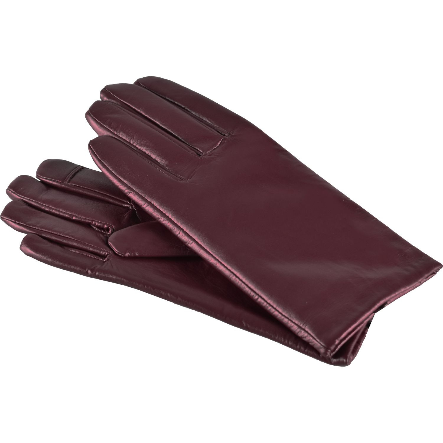 Semiline Dámské kožené antibakteriální rukavice P8212 Crimson L