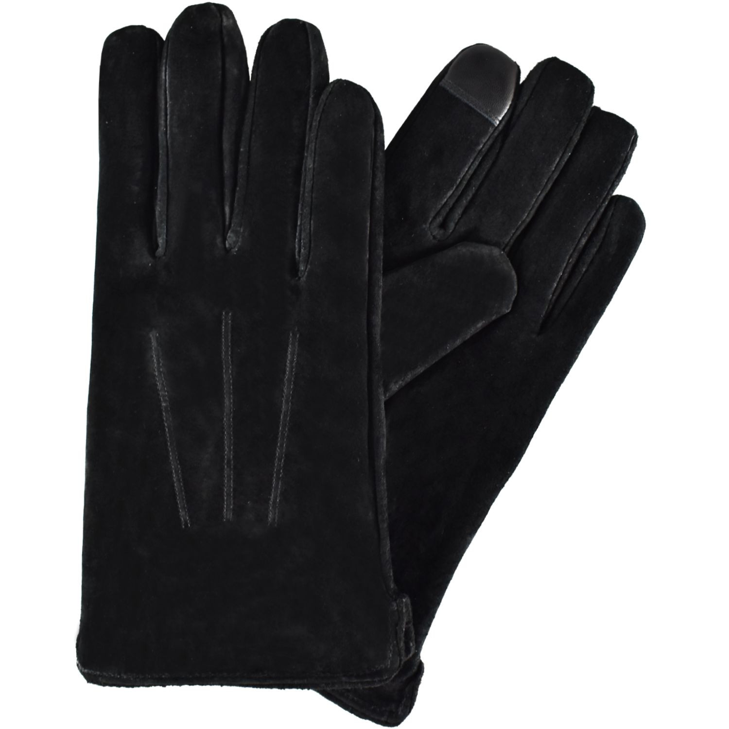 Semiline Pánské kožené antibakteriální rukavice P8218 Black S