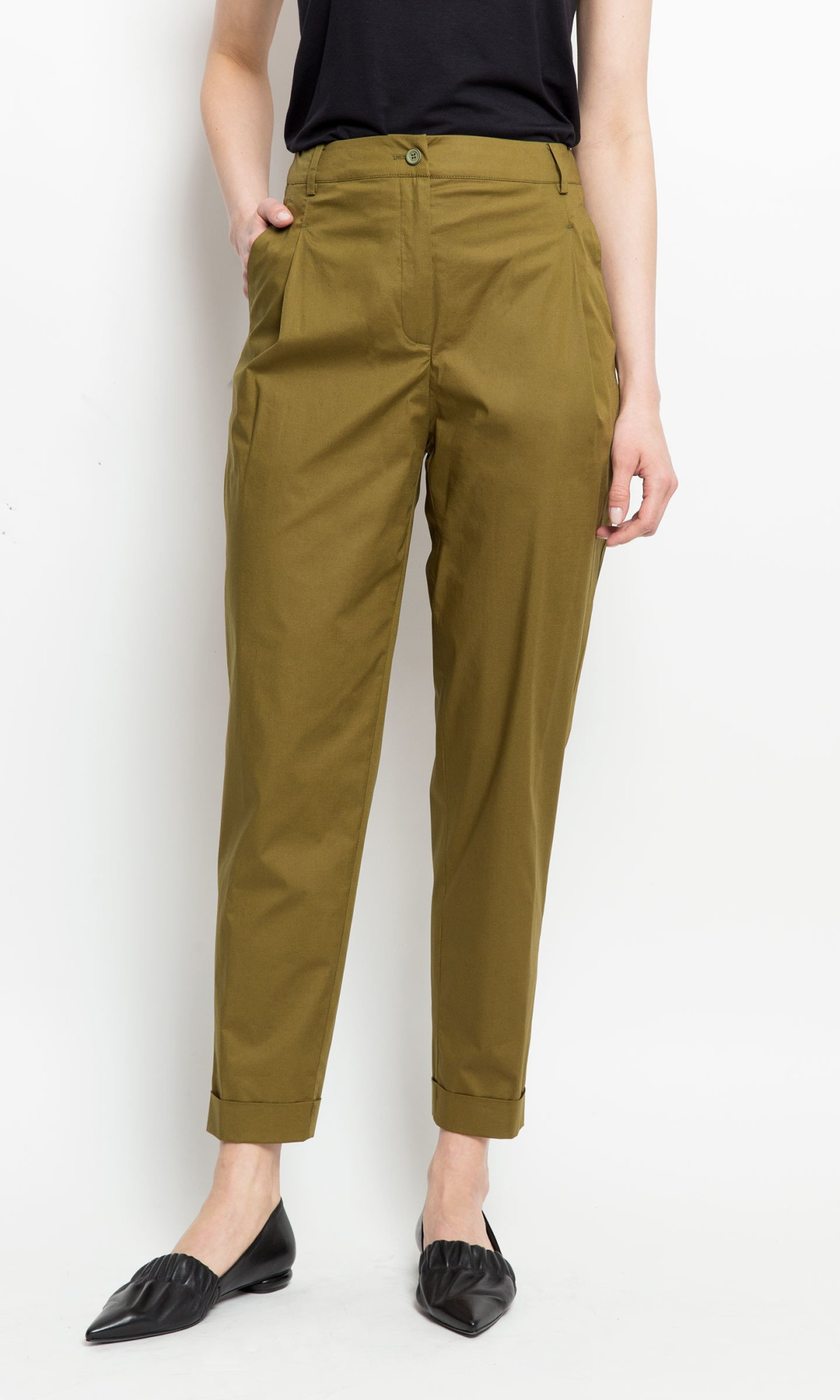 Kalhoty model 16634270 Olive 38 - Deni Cler Milano