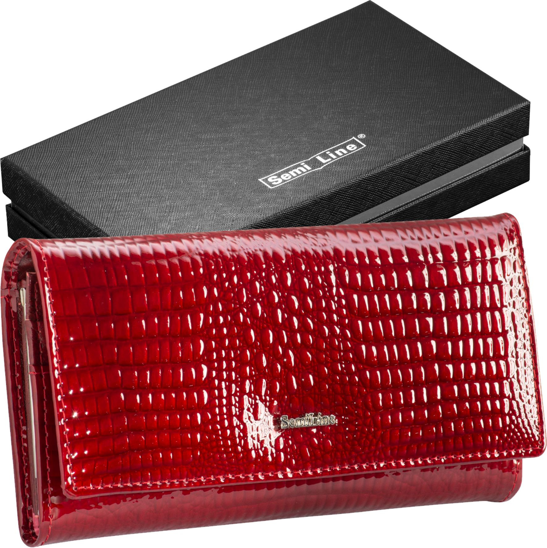 Kožená peněženka Semiline RFID P8228-2 Červená 18 cm x 9 cm