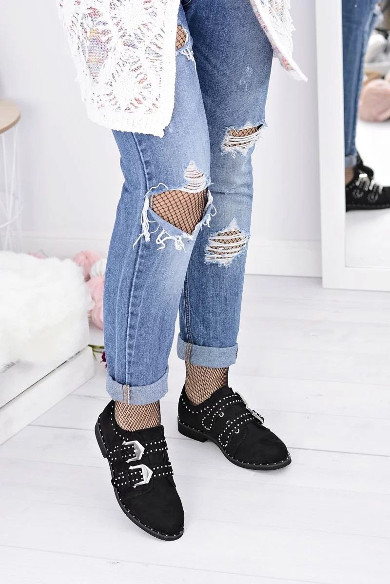 Dámské Polobotky Se Sponami Lu Boo Černé 37