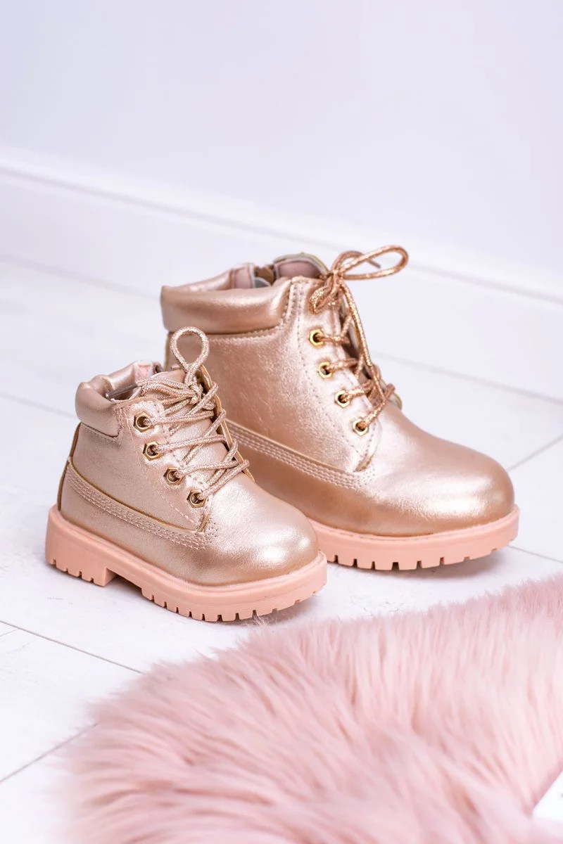 Dětské boty traper Zlate růžove Dexter 30