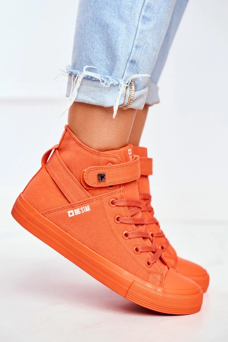 Women's High Sneakers Big Star Orange Velikost: 37