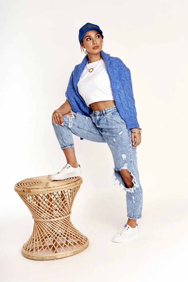 Dámske módne tenisky Big Star - biela/tmavomodrá 41