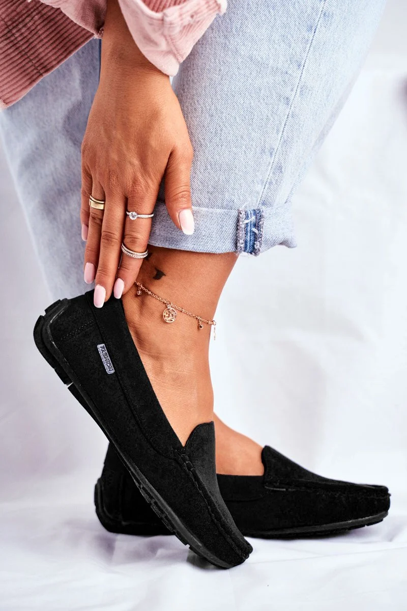 Dámske semišové mokasíny Black Morreno 37