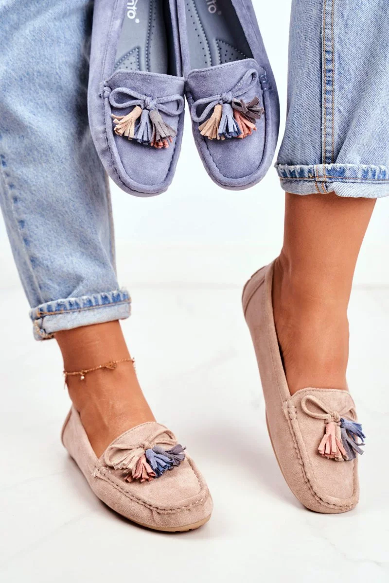 Dámské Semišové Mokasíny Béžové Donna Mia 37