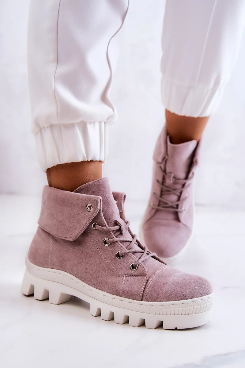 Semišové boty Trapper Tiered Světle fialová Dalles 36