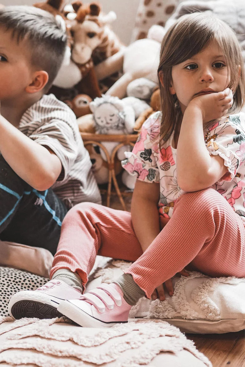 Dětské tenisky na suchý zip růžove Bernie 19