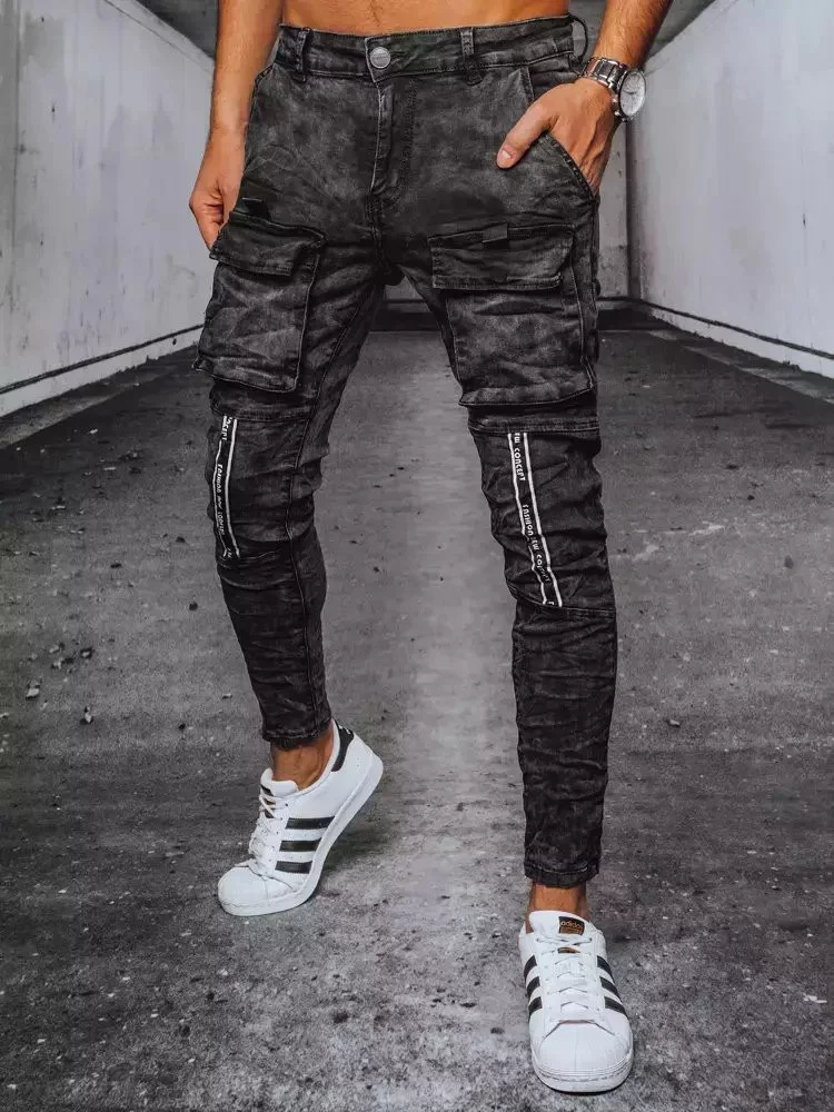 Pánské černé cargo kalhoty Dstreet UX3580 s33