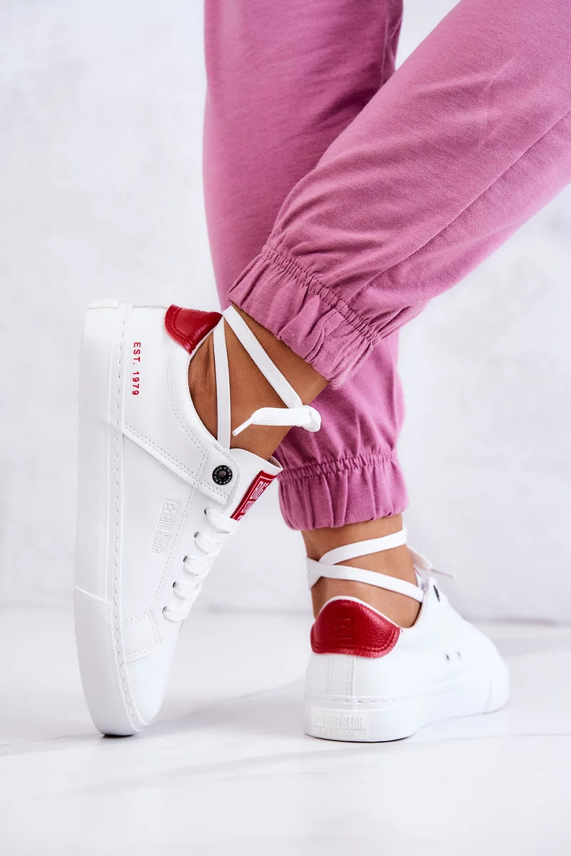 Dámske klasické tenisky Big Star - biela/červená 41