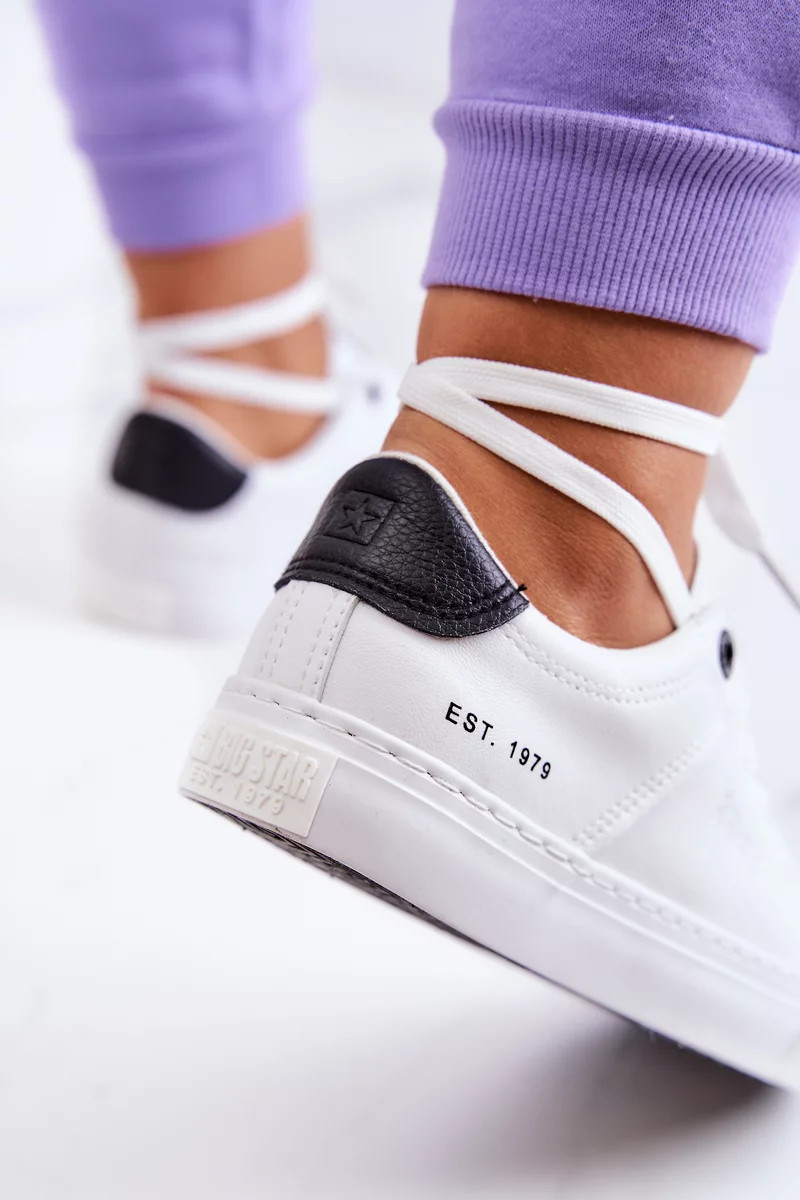 Dámské kožené tenisky Big Star - bílé/černé 38