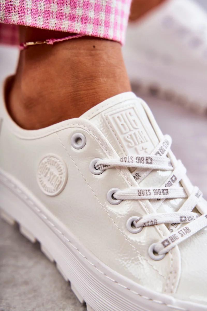 Módní lakované tenisky Big Star KK274045 Bílá 37