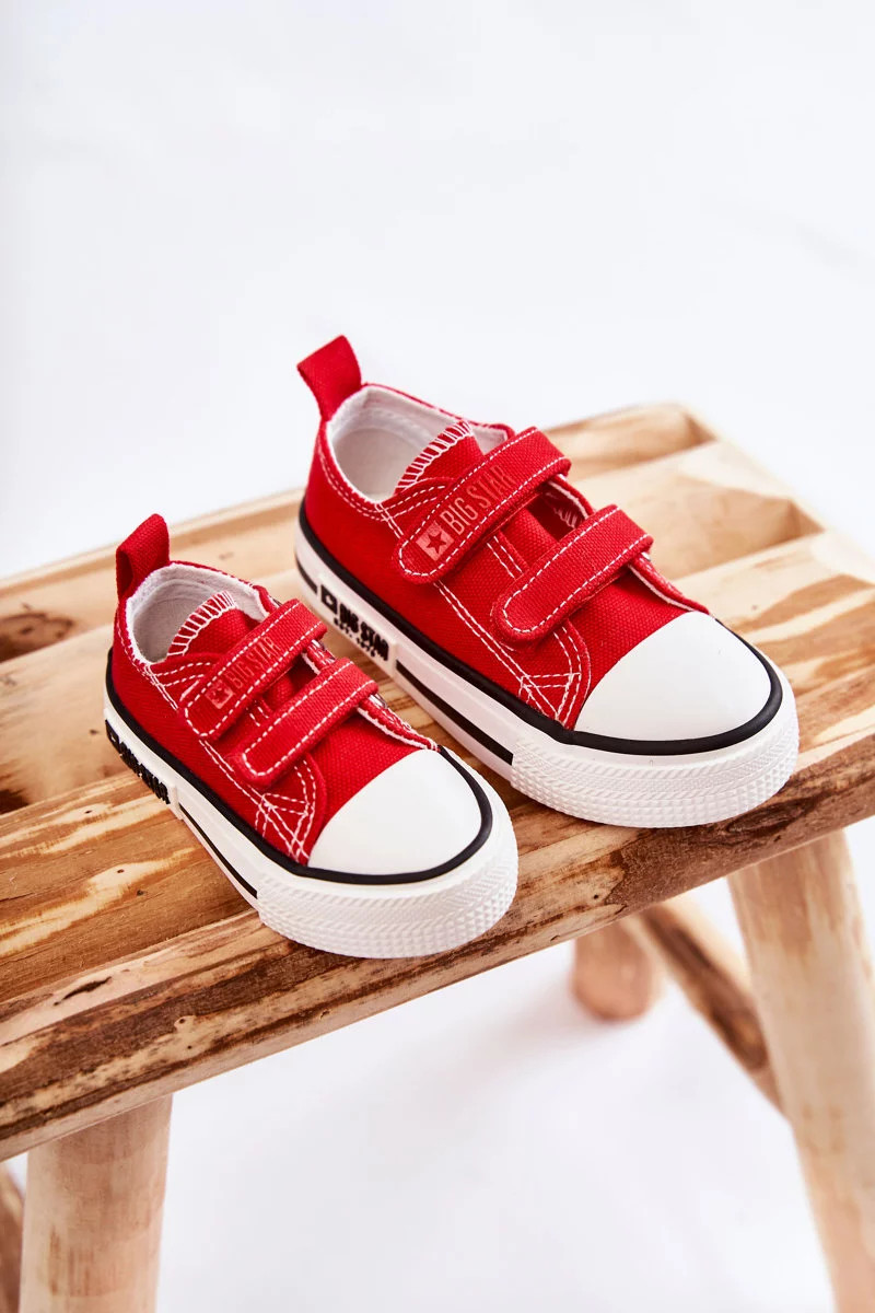 Dětské látkové tenisky se suchým zipem BIG STAR KK374076 Červená 21