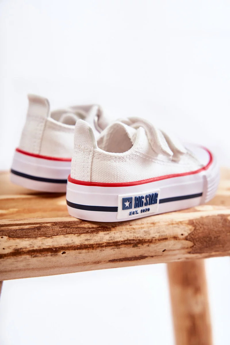 Dětské látkové tenisky se suchým zipem BIG STAR KK374079 Bílá 17