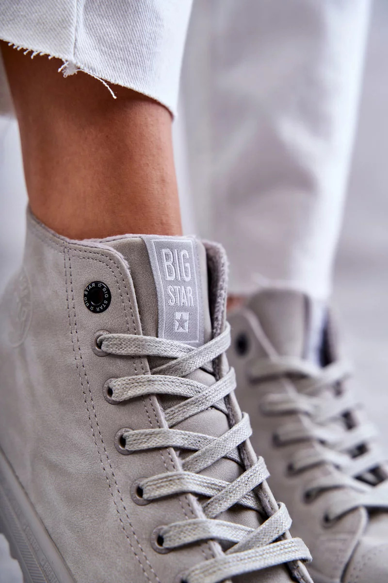 Dámské Tenisky Big Star Vysoké Zateplené Šedé GG274070 37