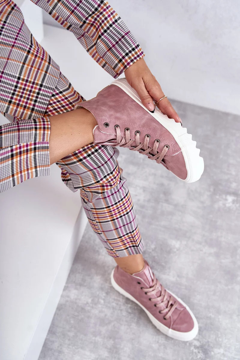 Dámské Tenisky Big Star Vysoké Zateplené Růžové EE274113 37