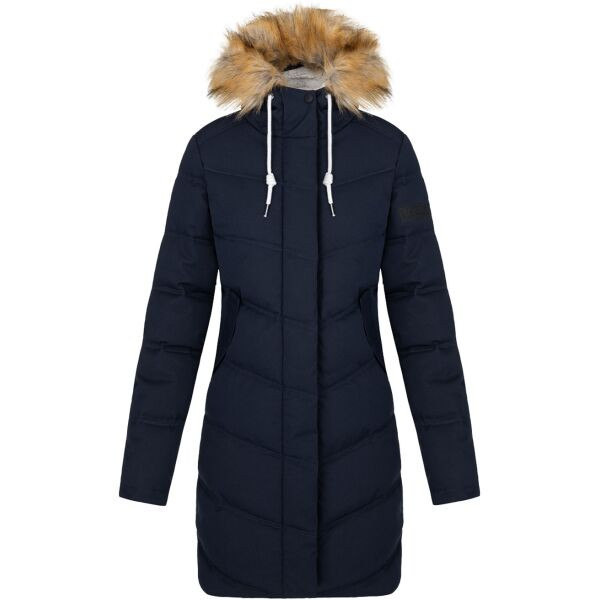 Dámský kabát LOAP NAUSIKA Modrá/Bílá/Hnědá Velikost: XL