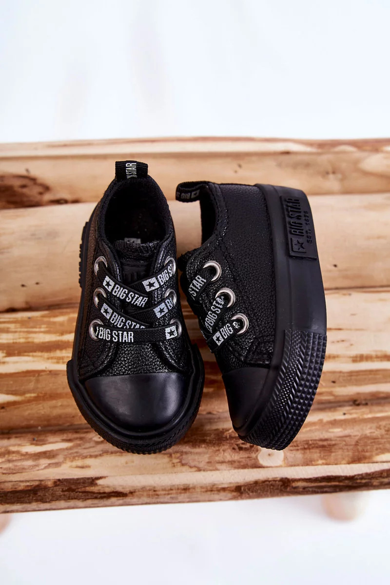 Dětské kožené tenisky BIG STAR KK374059 Černá 17