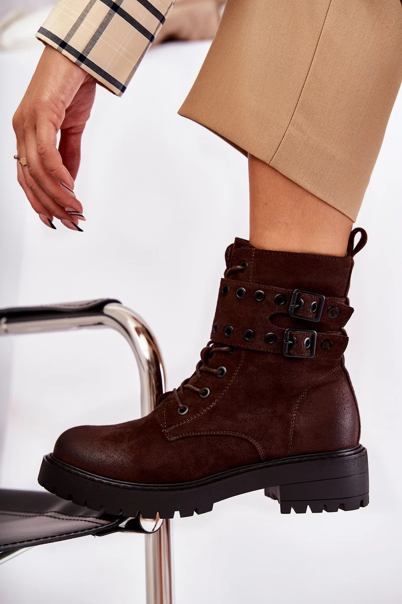 Dámské semišové teplé boty Hněde stříbrná 38