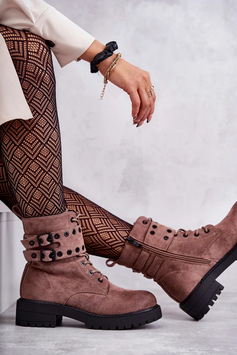 Dámské semišové teplé boty Světle hnědá stříbrná 39