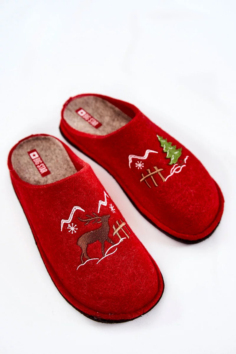 Domácí pantofle Big Star KK276017 Červeno-béžová 40