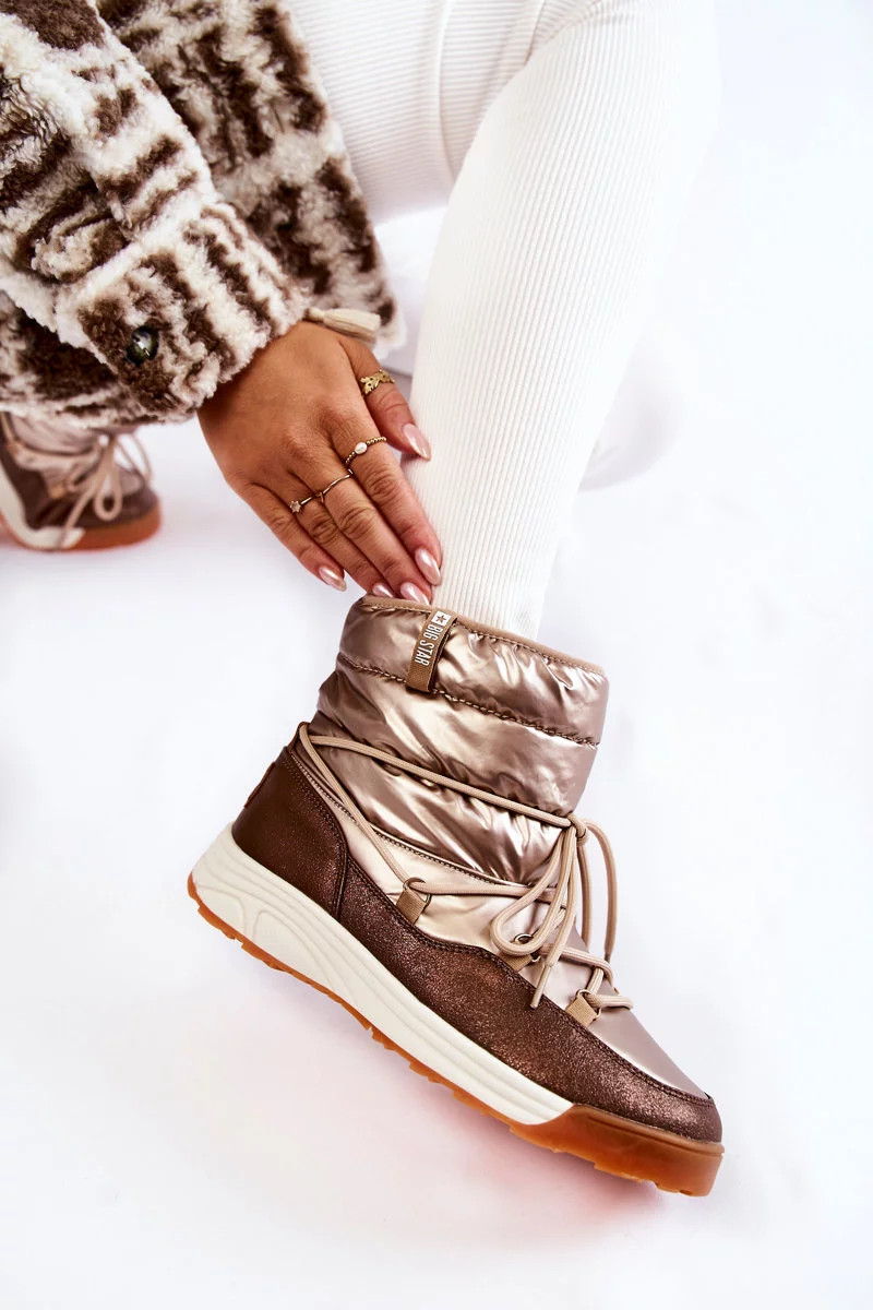 Dámské sněhule Memory Foam Big Star KK274276 Zlato-hnědá 38