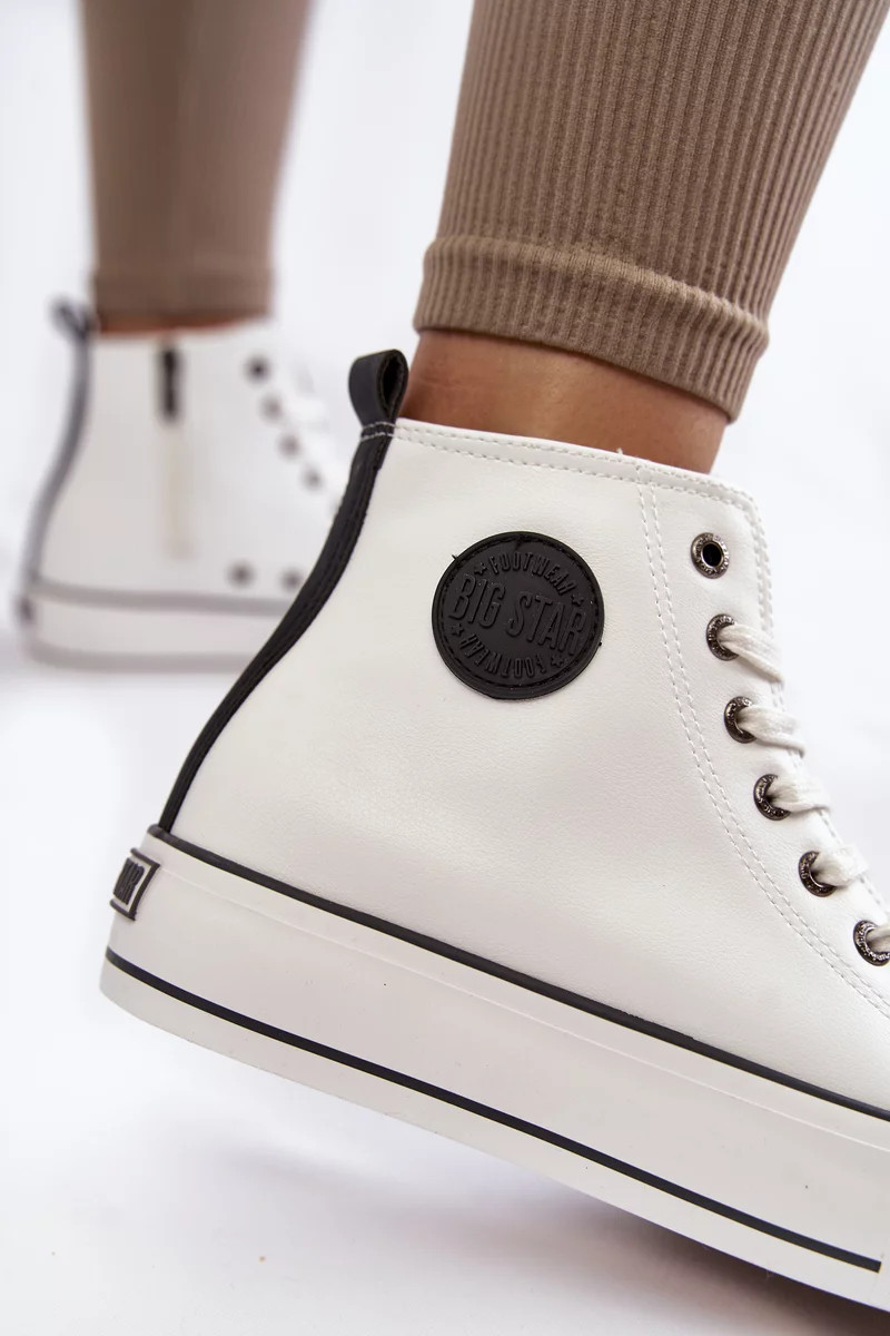 Dámské vysoké zateplené tenisky Big Star KK274170 Bíle 38