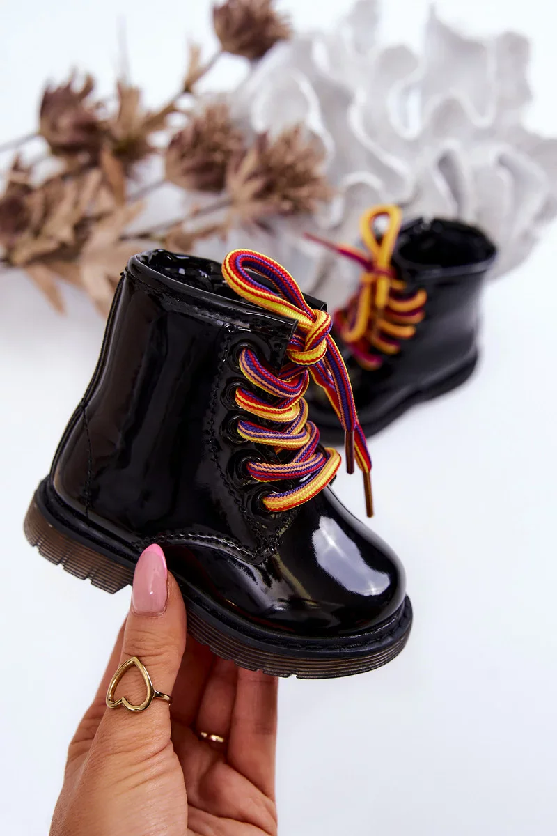 Dětské Boty Lakovane Se Zipem Černá Tibbie 31