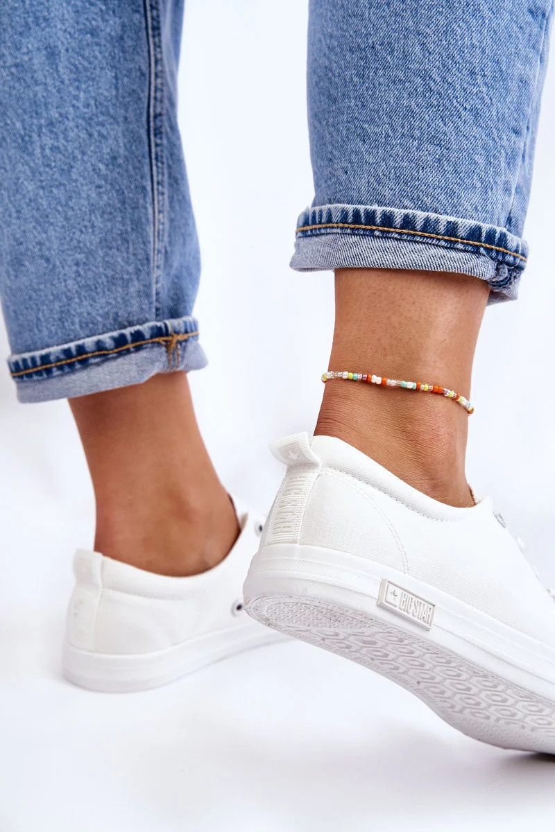 Dámske hladké nízke tenisky Big Star LL274058 White 37