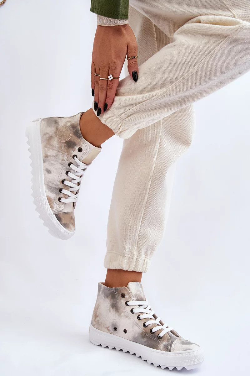 Dámské tenisky High Big Star LL274047 Bílá a zelená 40