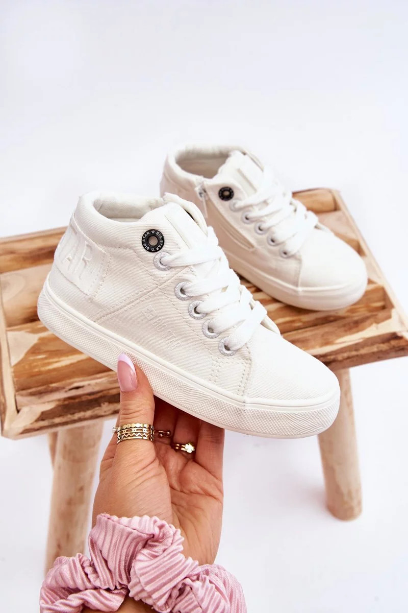 Dětské klasické vysoké tenisky Big Star LL374002 Bílá 33